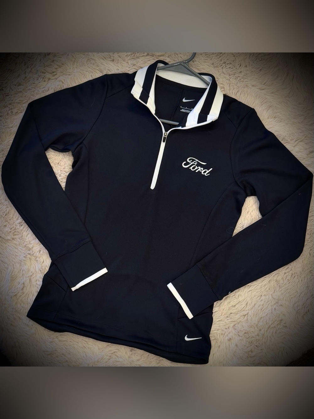 Nike Ladies Dri-FIT Quarter-Zip Pullover Customized: Ford Logo - SMALL